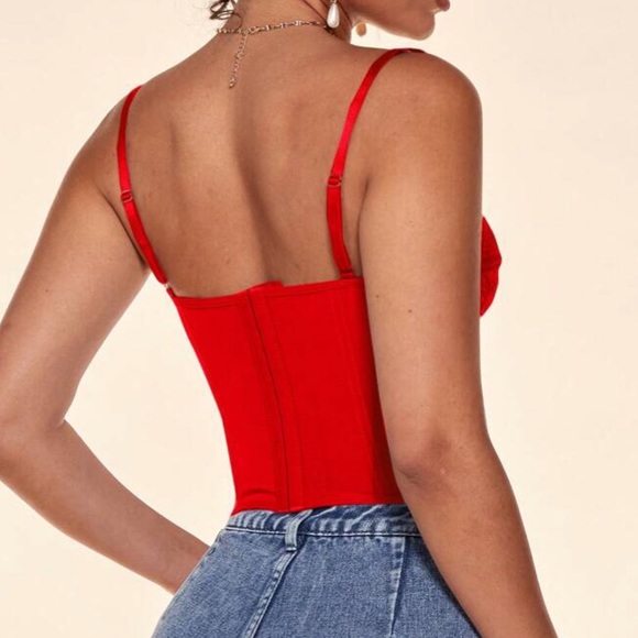 Luxe lace bustier corset cami crop top - Picture 2 of 16